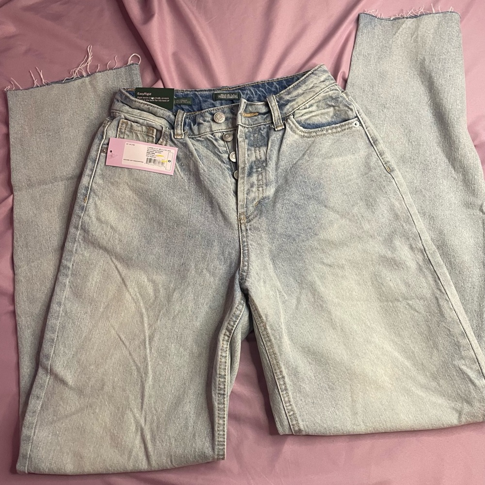 Women's High rise Curvy Straight Jeans Wild Fable Light Wash Sz0/32” NWT - Picture 3 of 9